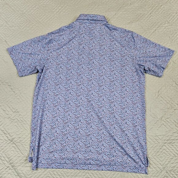 Peter Millar Shirt Mens L Summer Comfort Geometric Polo Golf Cocktails Party - Picture 2 of 9